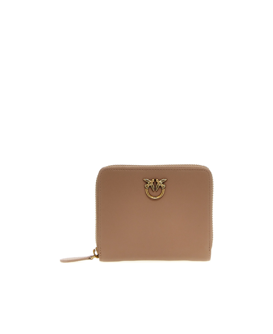 Pinko Logo Plaque Zip-around Wallet In Neutral