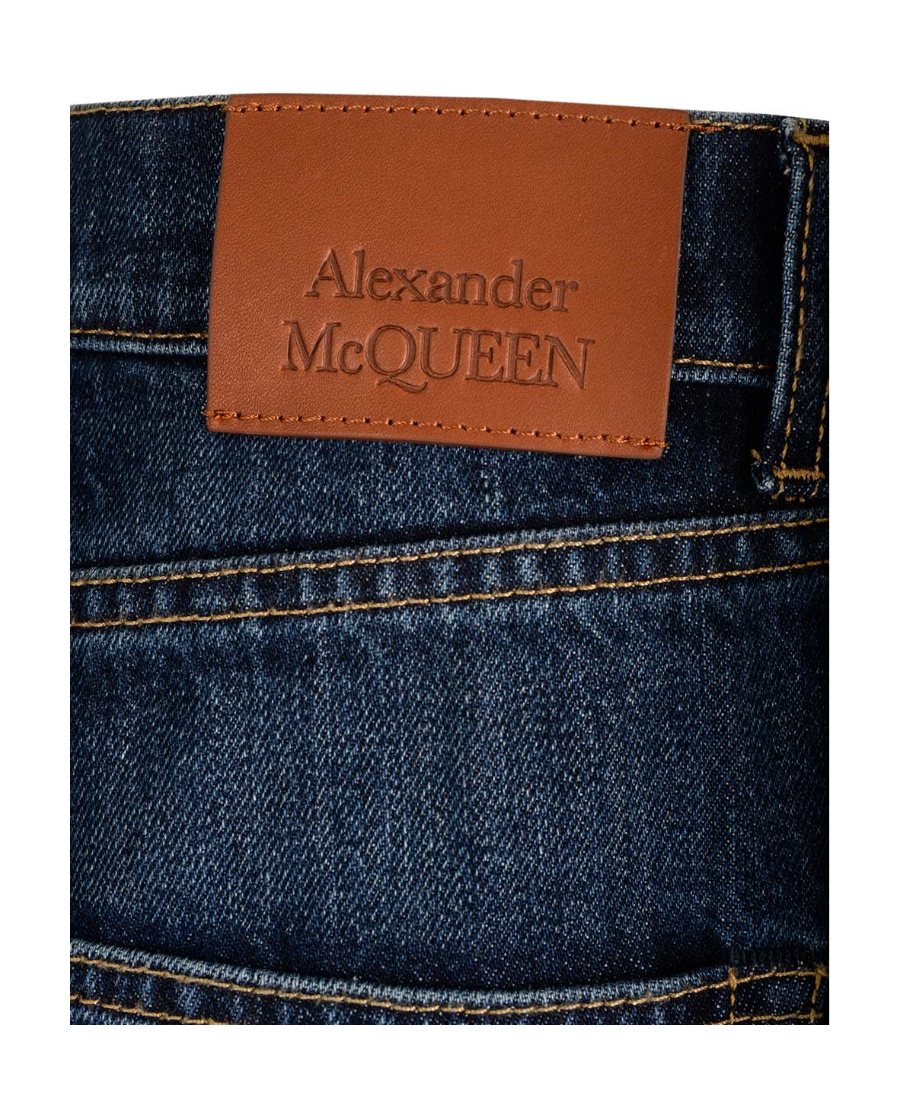Alexander Mcqueen Denim Bermuda In Blue
