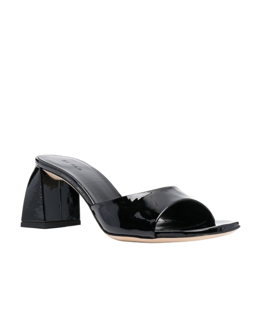 By Far Romy Leather Mules In Black