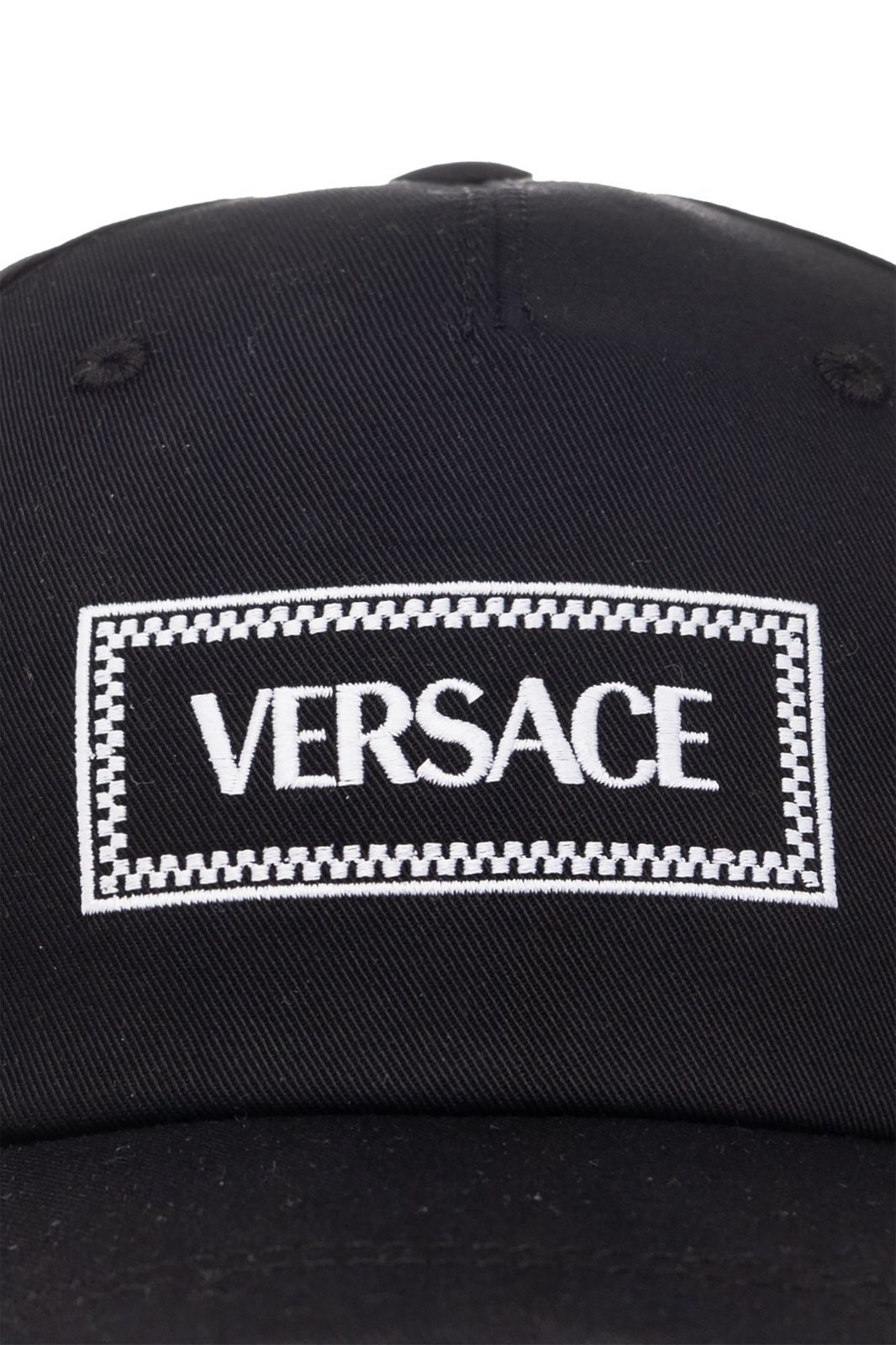 Versace Black Embroidered Cap In Black