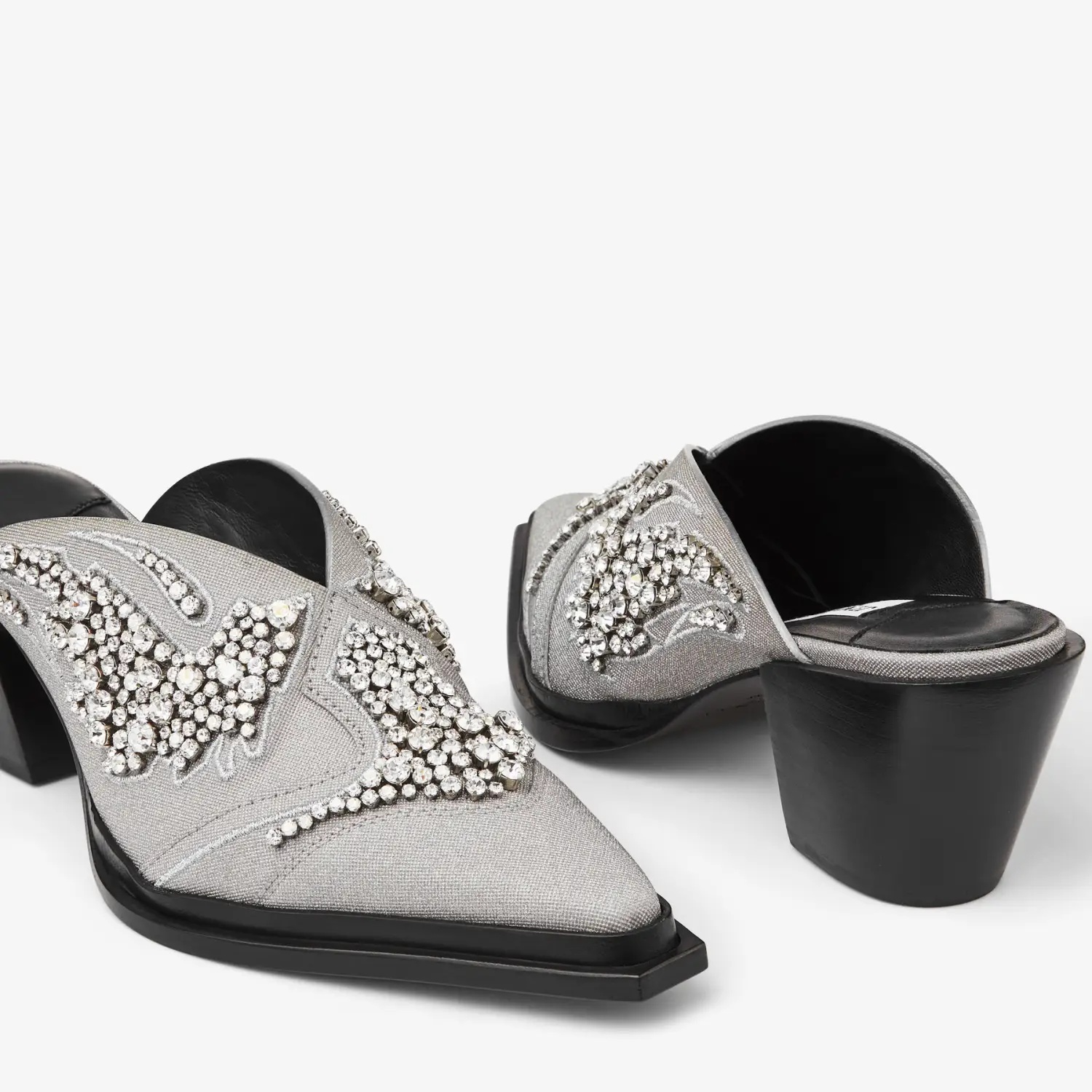 Jimmy Choo Cross-heel Muller Heels In Black