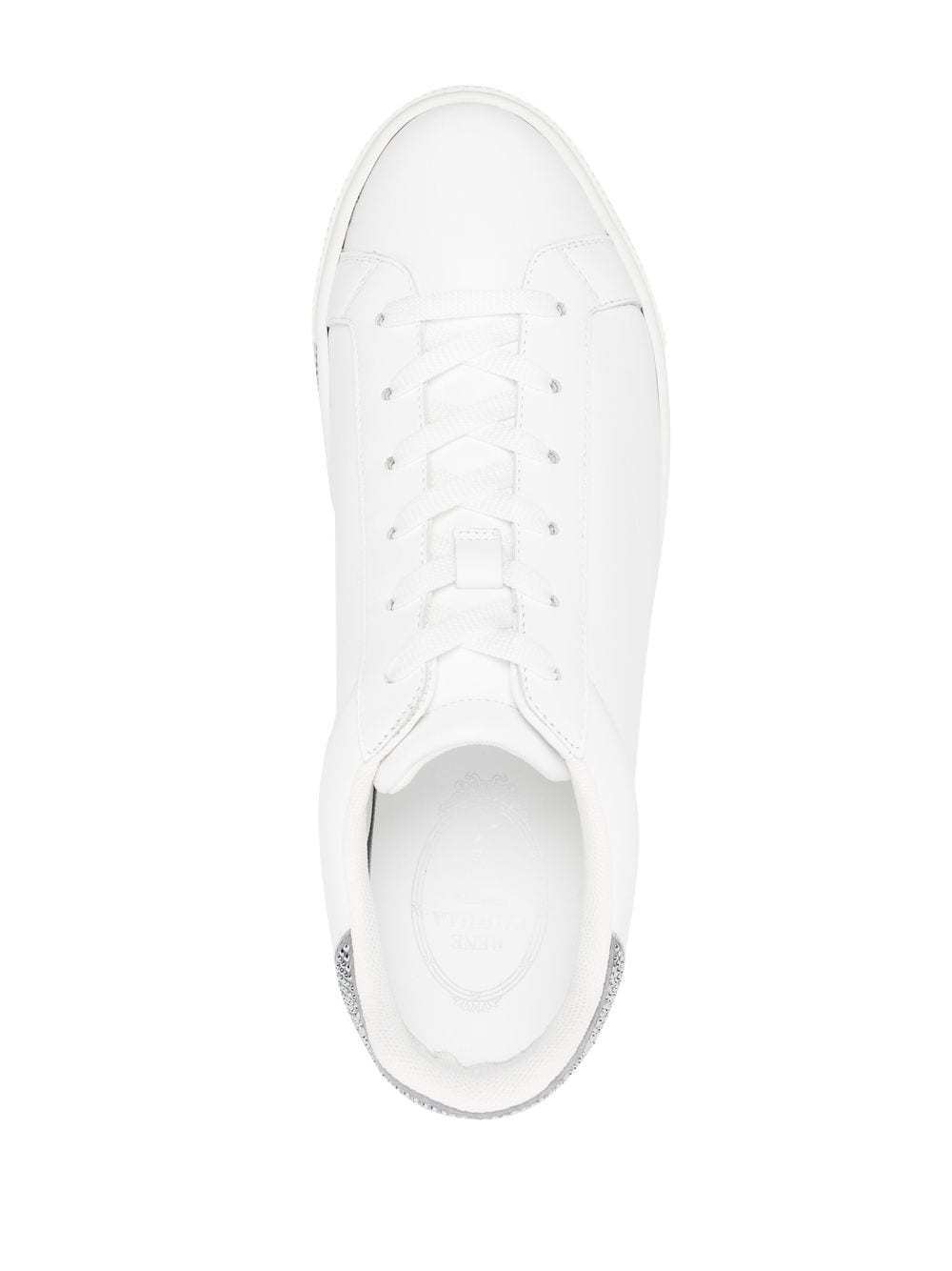 RENÉ CAOVILLA CRYSTAL-EMBELLISHED LACE-UP SNEAKERS 