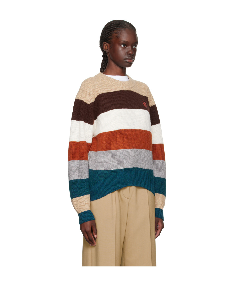 Maison Kitsuné Multicolor Bold Fox Head Sweater In Multicolor