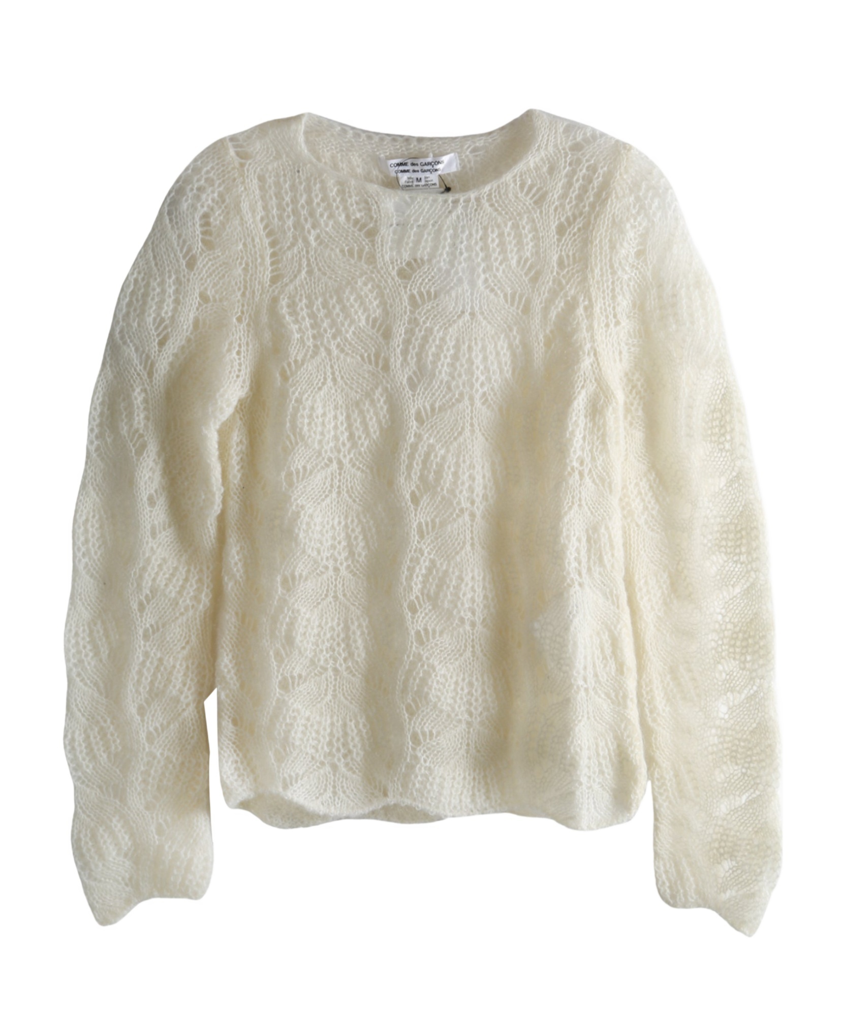 Comme Des Garçons Crew Neck Sweater In White