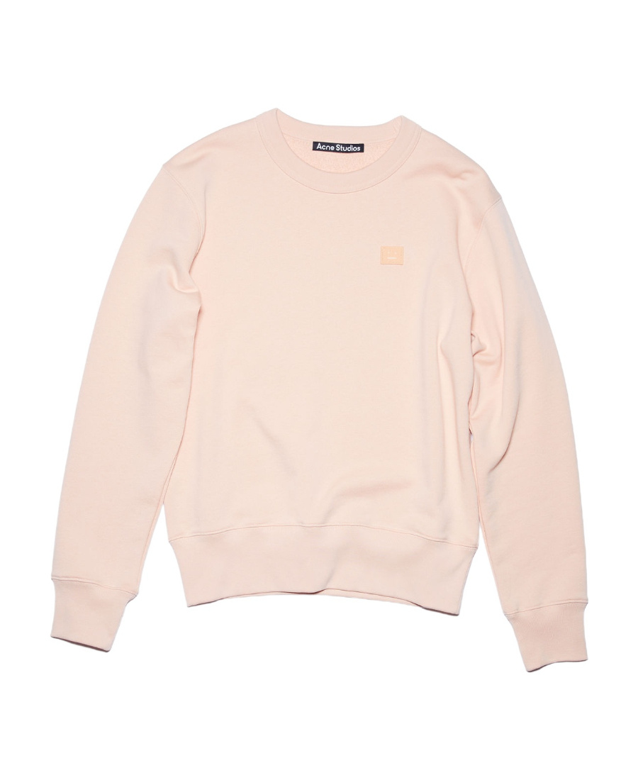 Acne Studios Face-patch Organic Cotton Sweatshirt In Nude