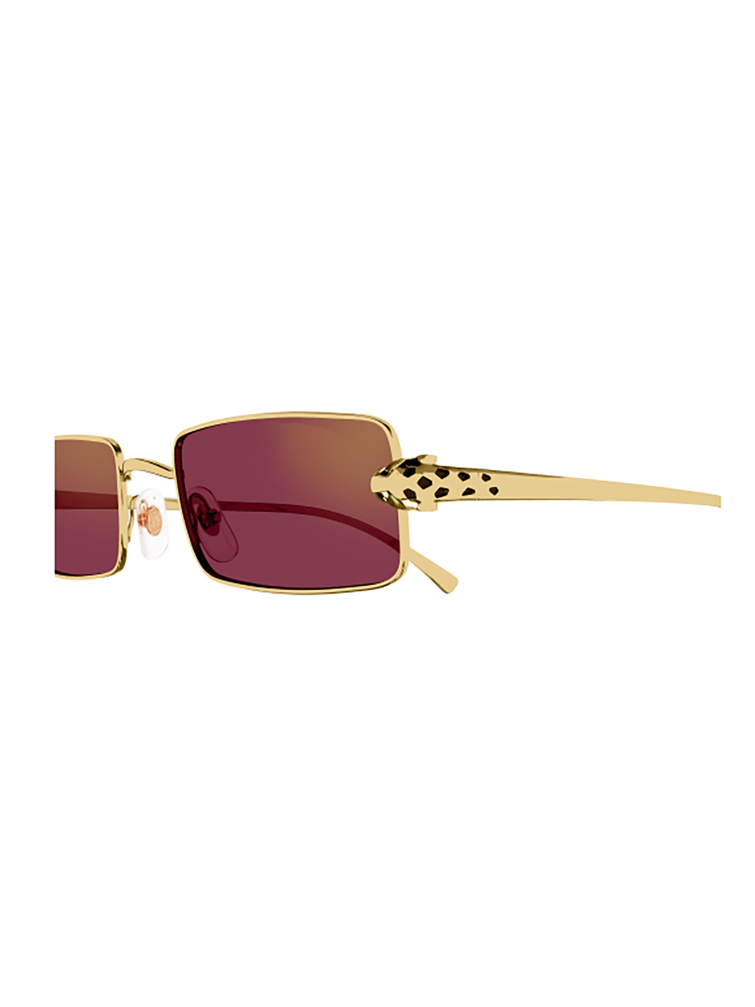 Cartier Rectangle Frame Sunglasses In Red