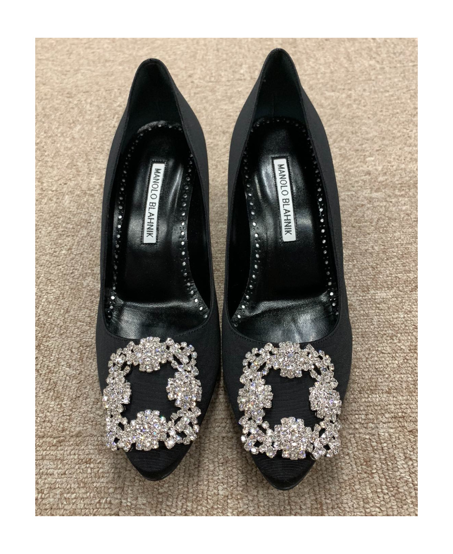 Manolo Blahnik Logo High Heels In Black