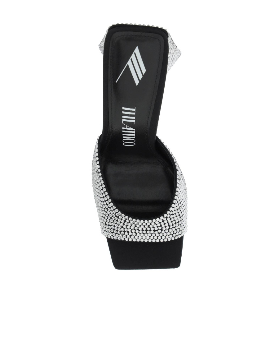 Attico Devon 110 Rhinestone-embellished Mules In Black