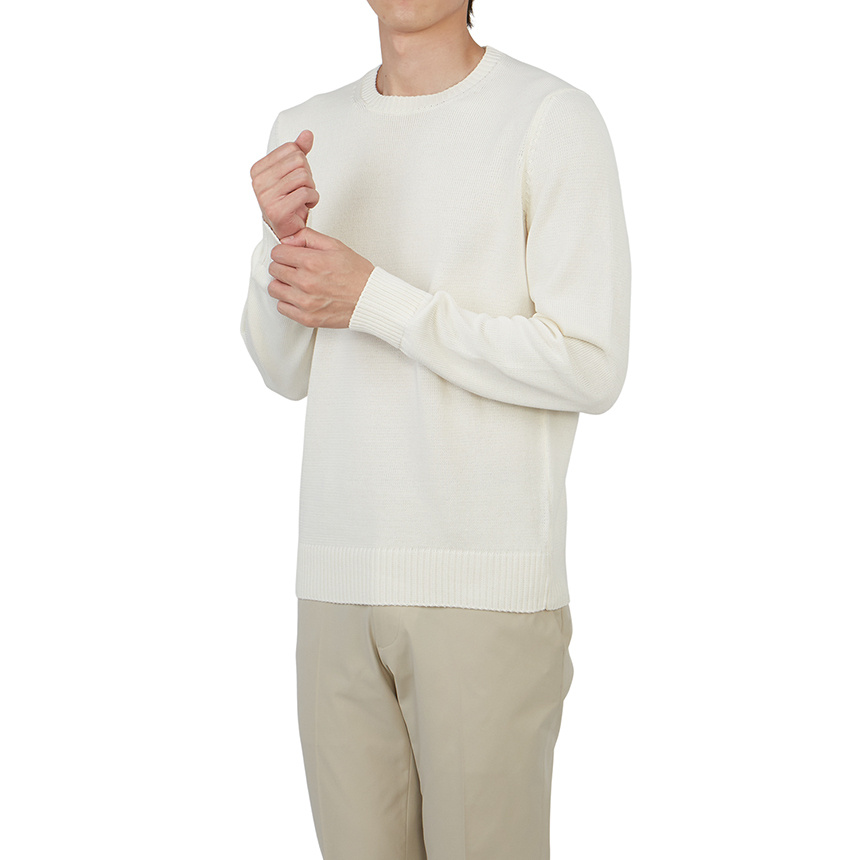 Drumohr Crew-neck Merino Jumper In White