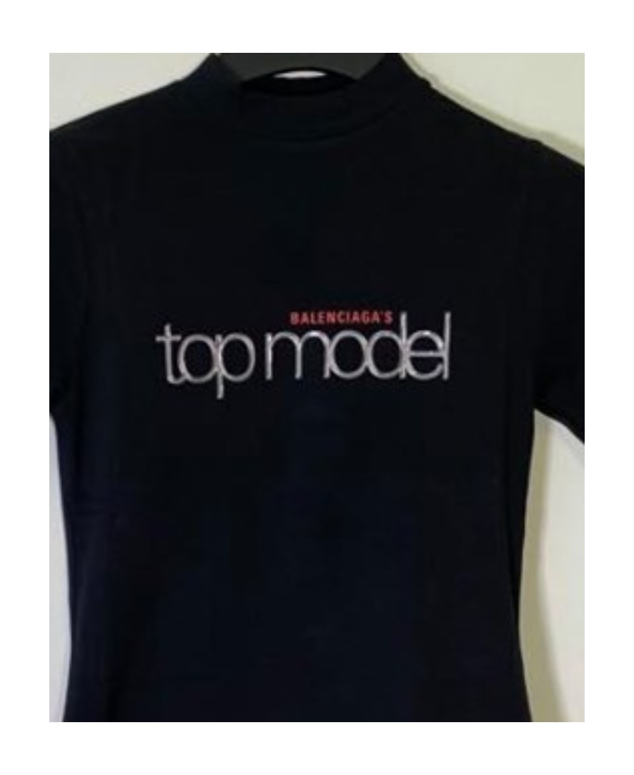 Balenciaga Letter Pattern T-shirt In Black