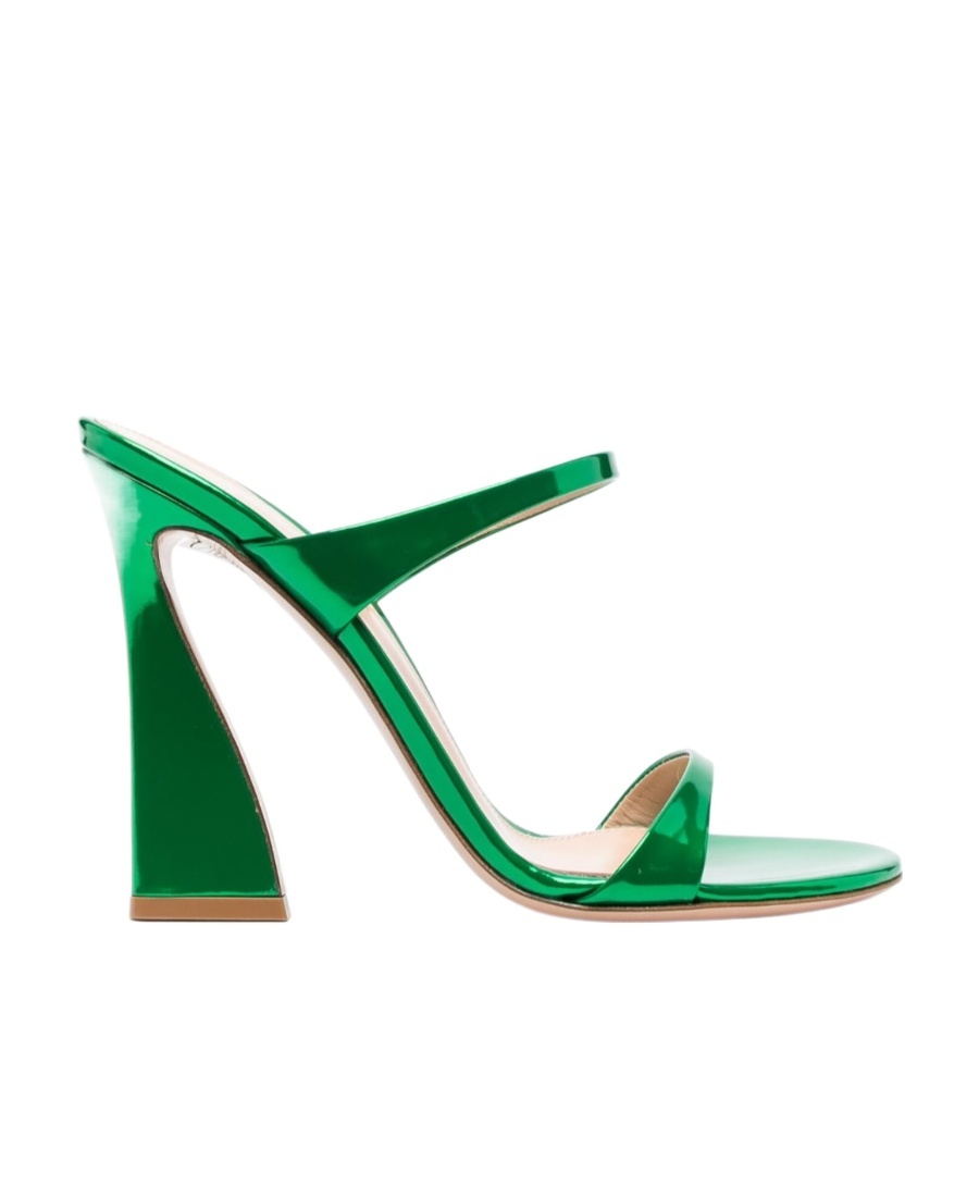 Gianvito Rossi Aura Metallic Effect Sandals In Green