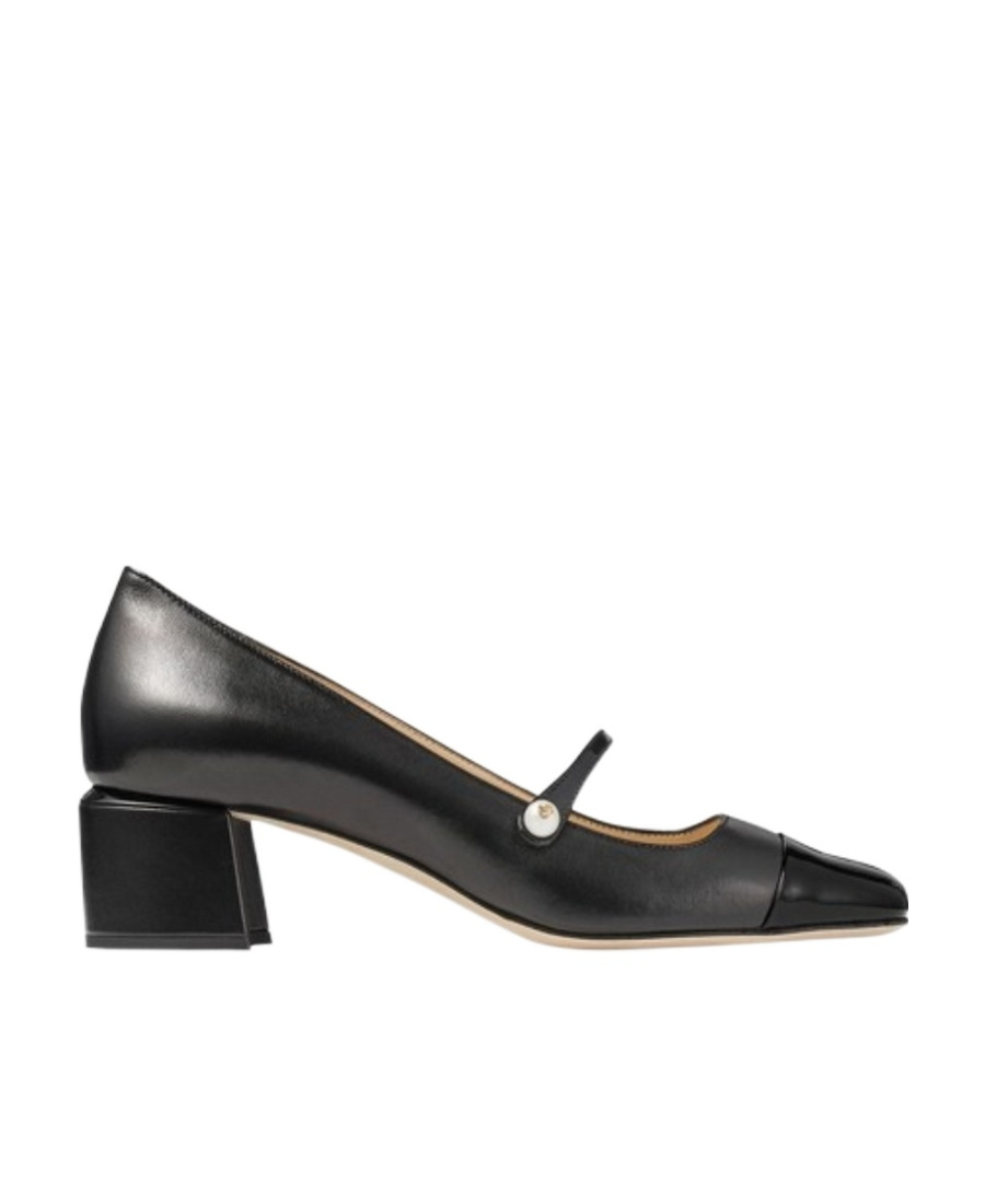 Jimmy Choo 'elisa 45' Black Pumps With Pearl Detail In Black