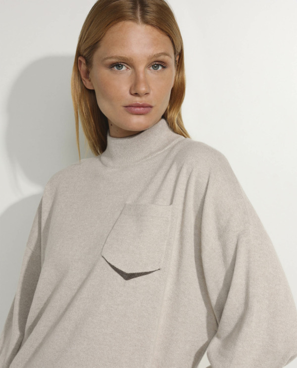 Brunello Cucinelli Long-sleeved Dress In Nude