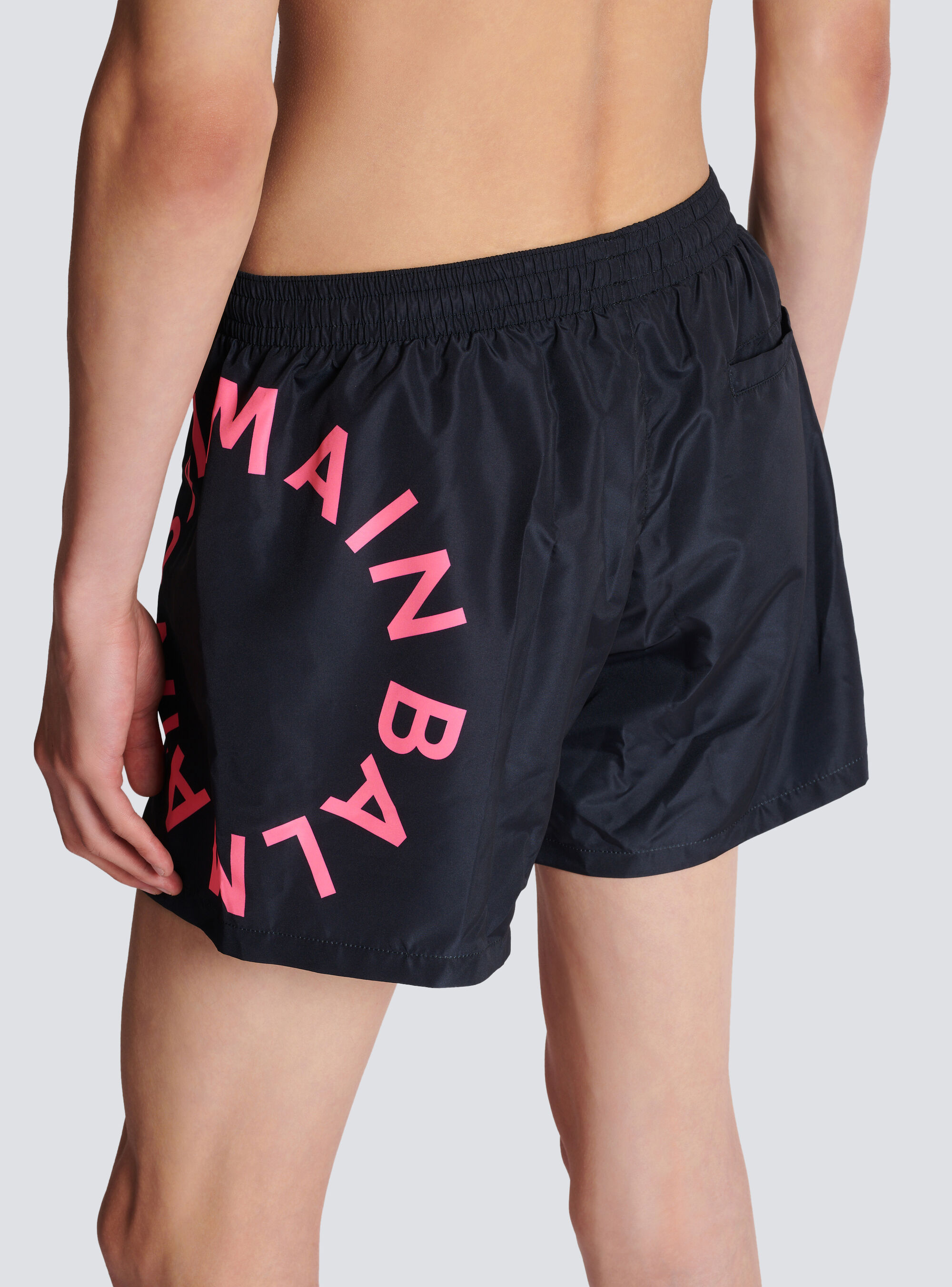 Shop Balmain Swim Shorts In Black