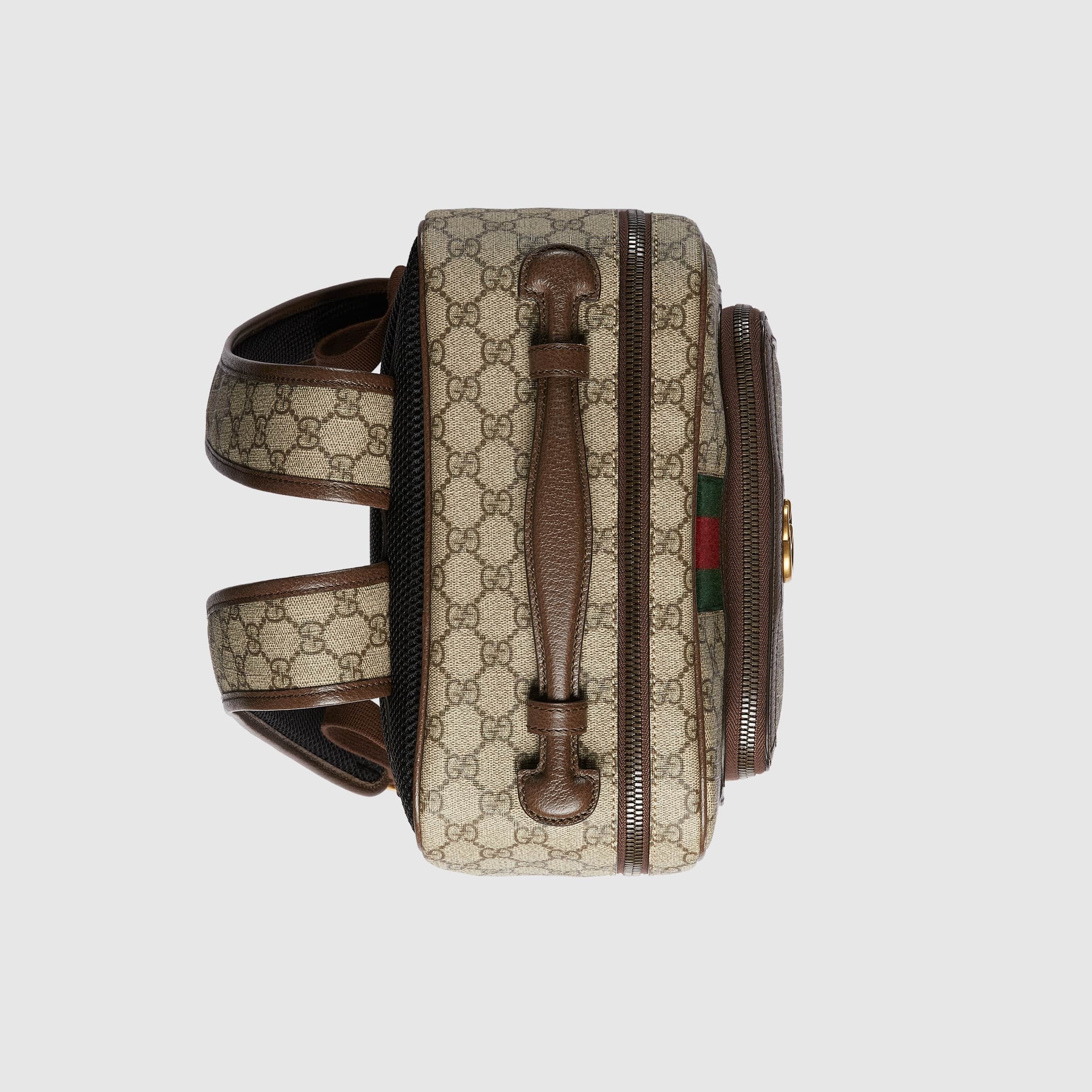 Gucci Zaino Ophidia Gg Leather Backpack In Green