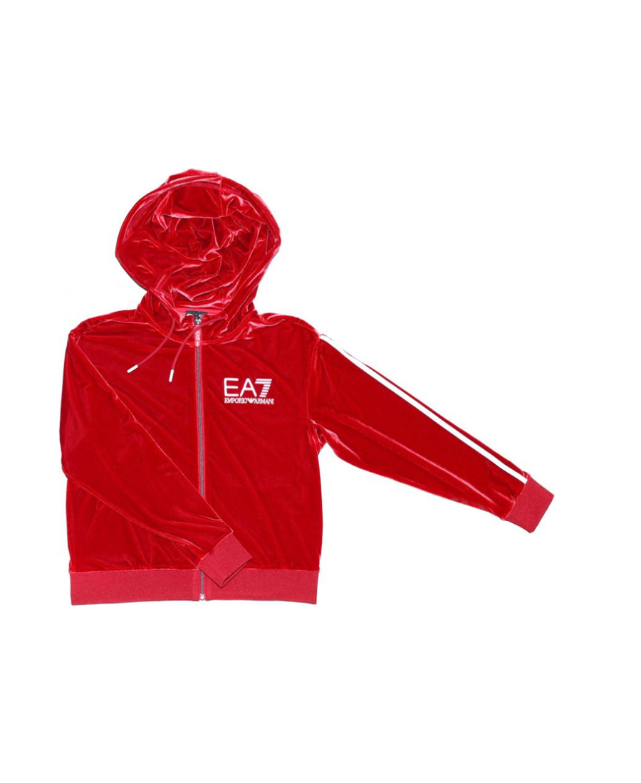 Shop Emporio Armani Zipper Hooded Casual Jacket In Red