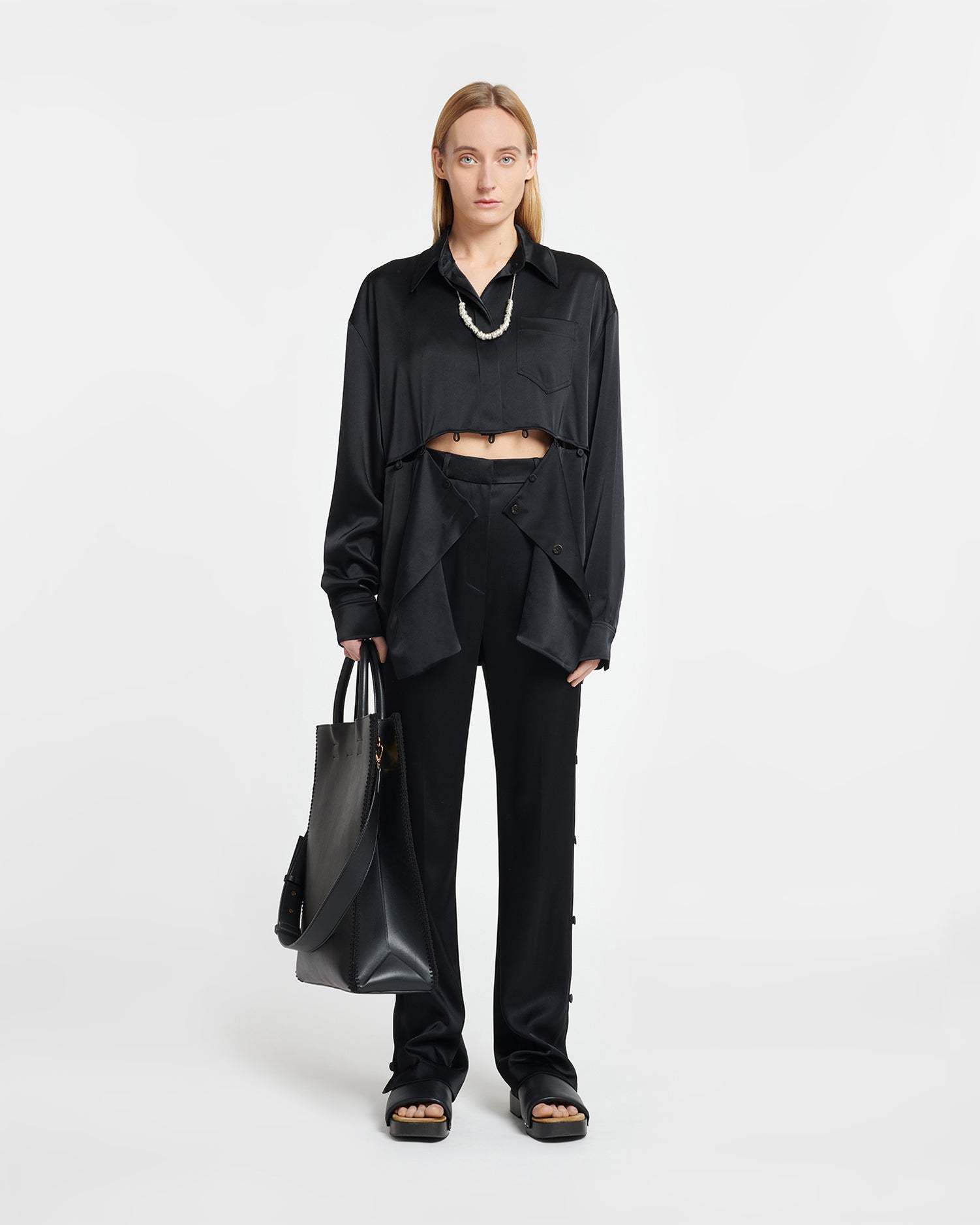 Nanushka Felina Straight-leg Trousers In Black