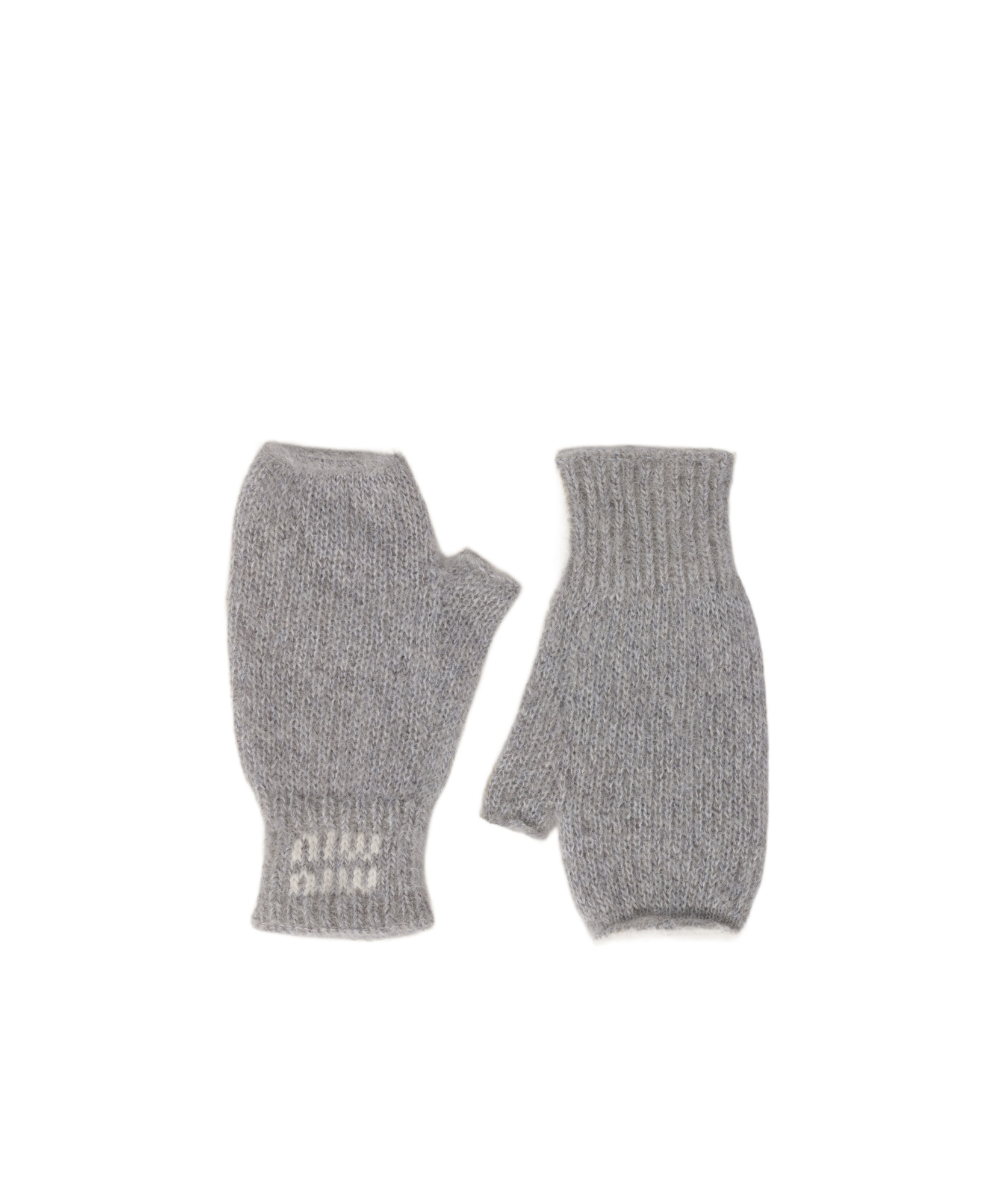Miu Miu Wool And Mohair Gloves In Gray