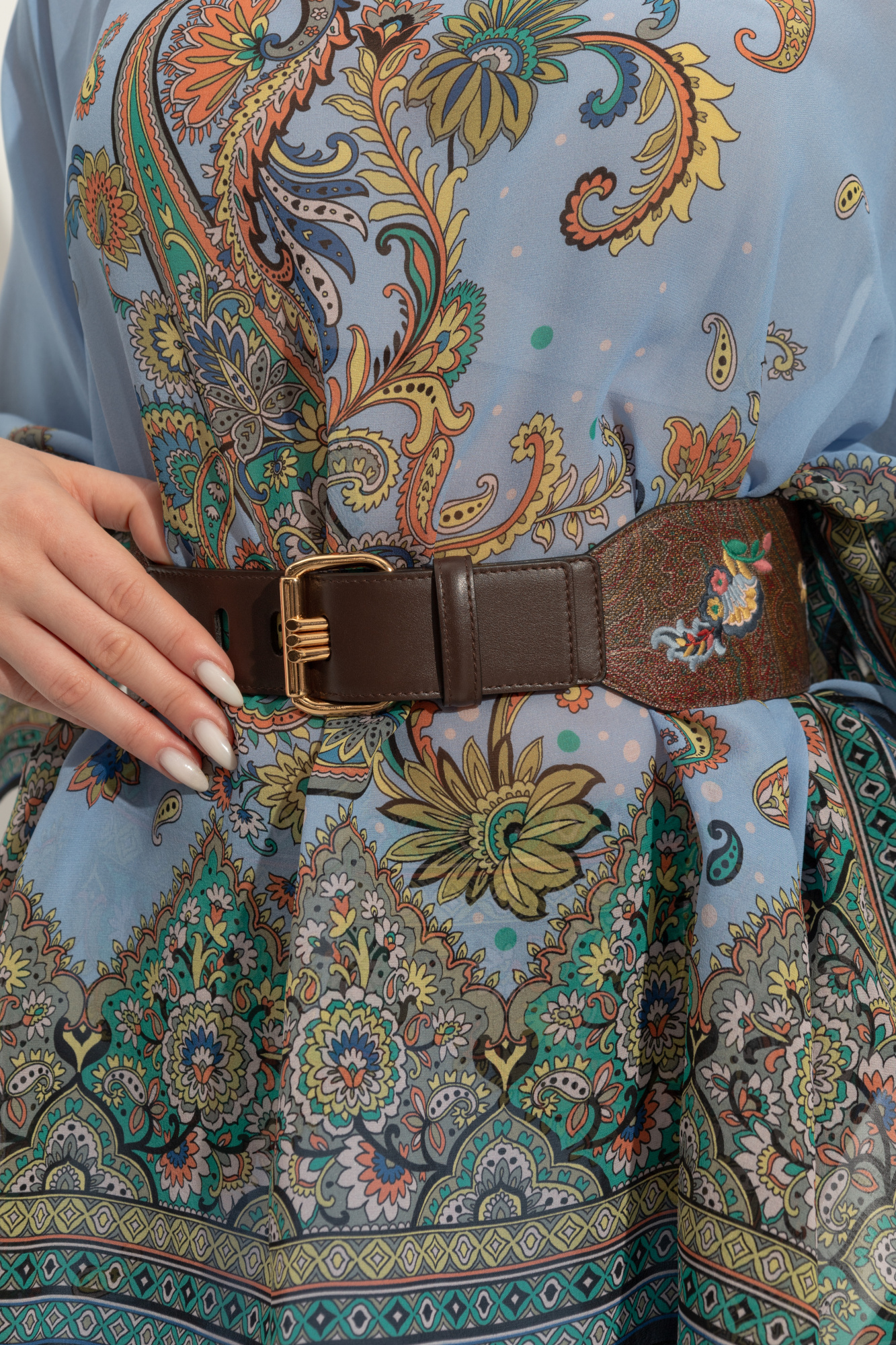 Etro Pattern Belt In Black