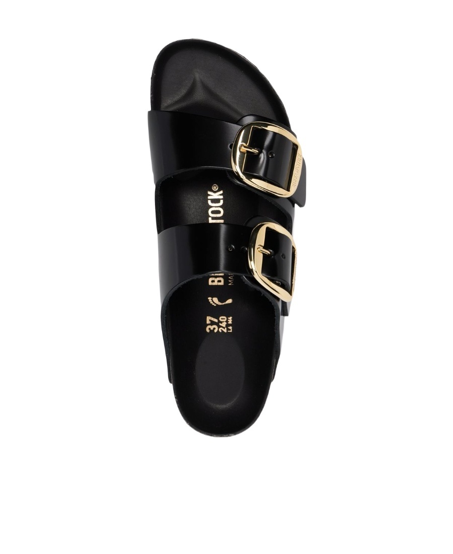 Birkenstock Arizona Big Buckle Nubuck Sandals In Black