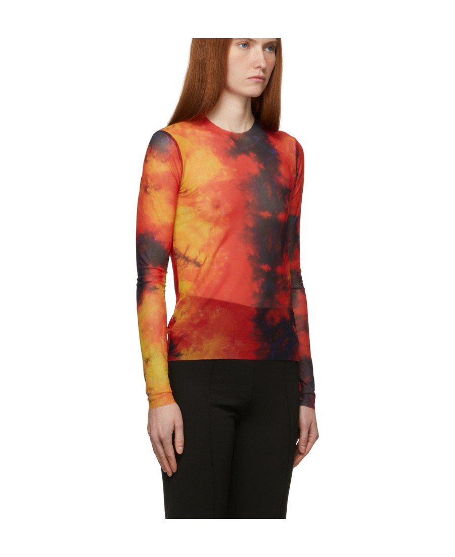 Marques' Almeida Orange & Yellow Mesh Long Sleeve T-shirt In Brown