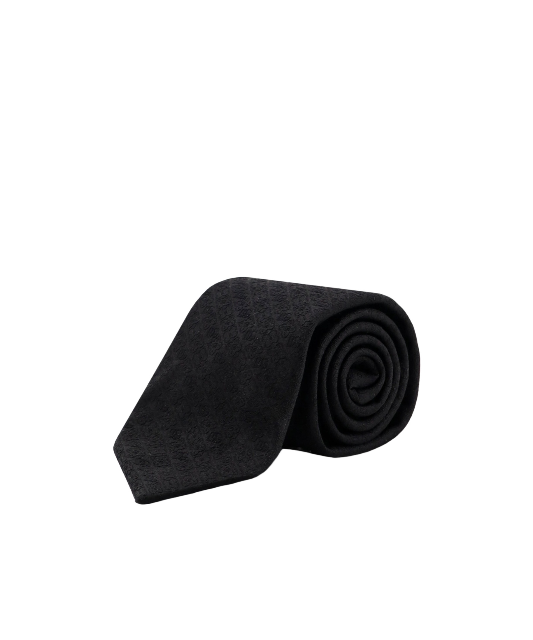 Dolce & Gabbana Silk Loop Jacquard Slim Tie In Black