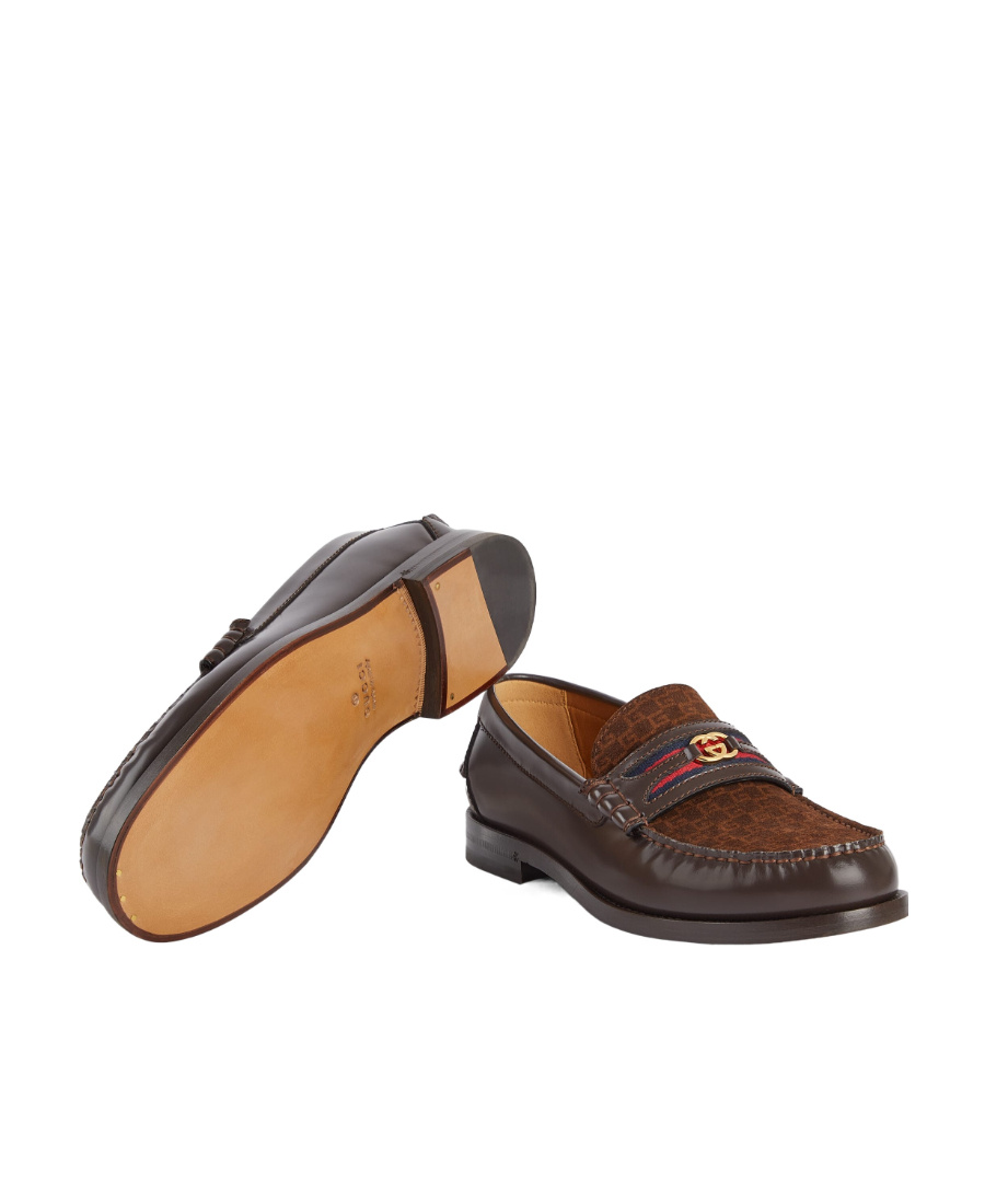 Gucci Interlocking G Loafers In Brown