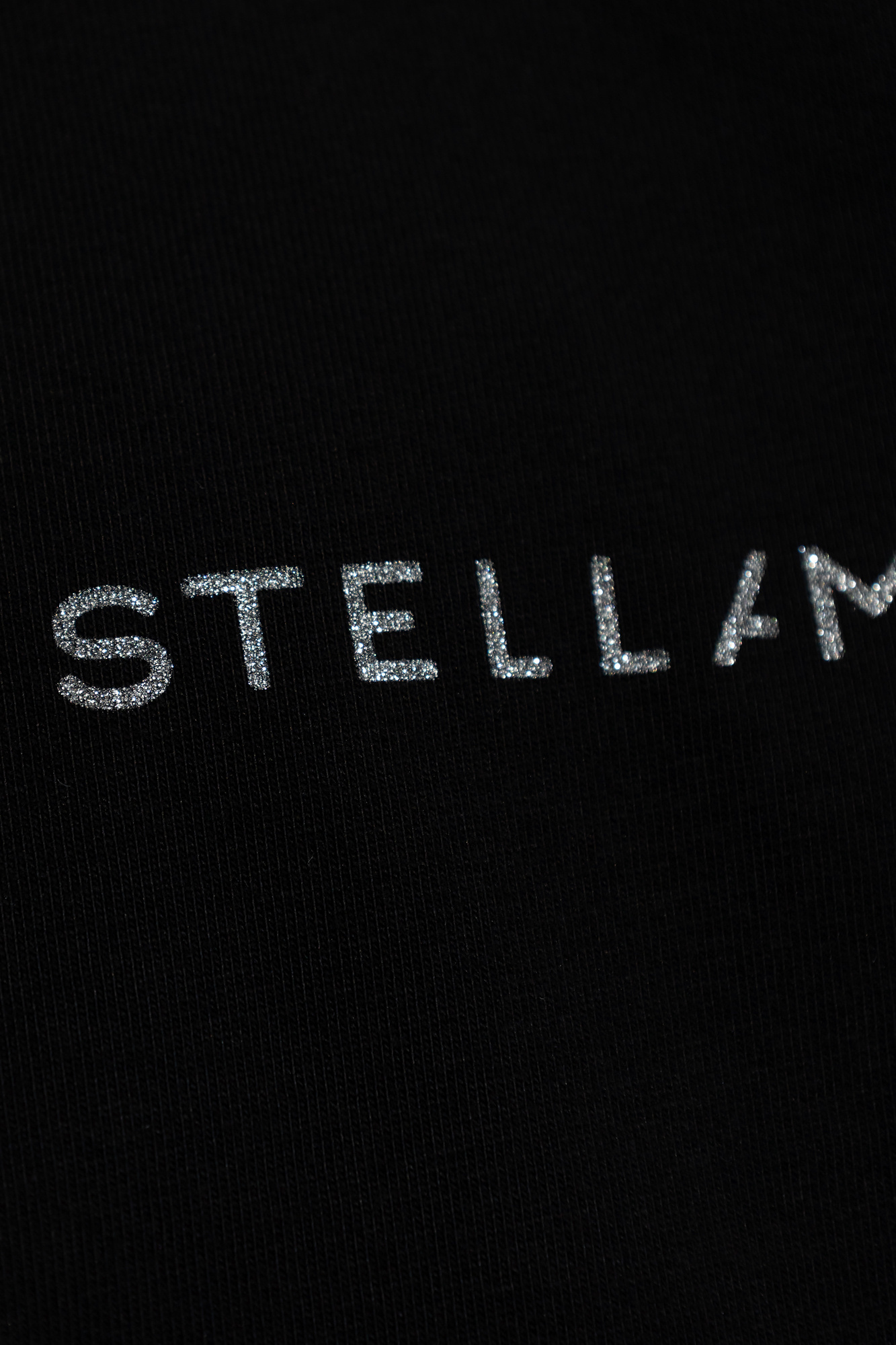 Stella Mccartney Rhinestud Logo T-shirt In Black