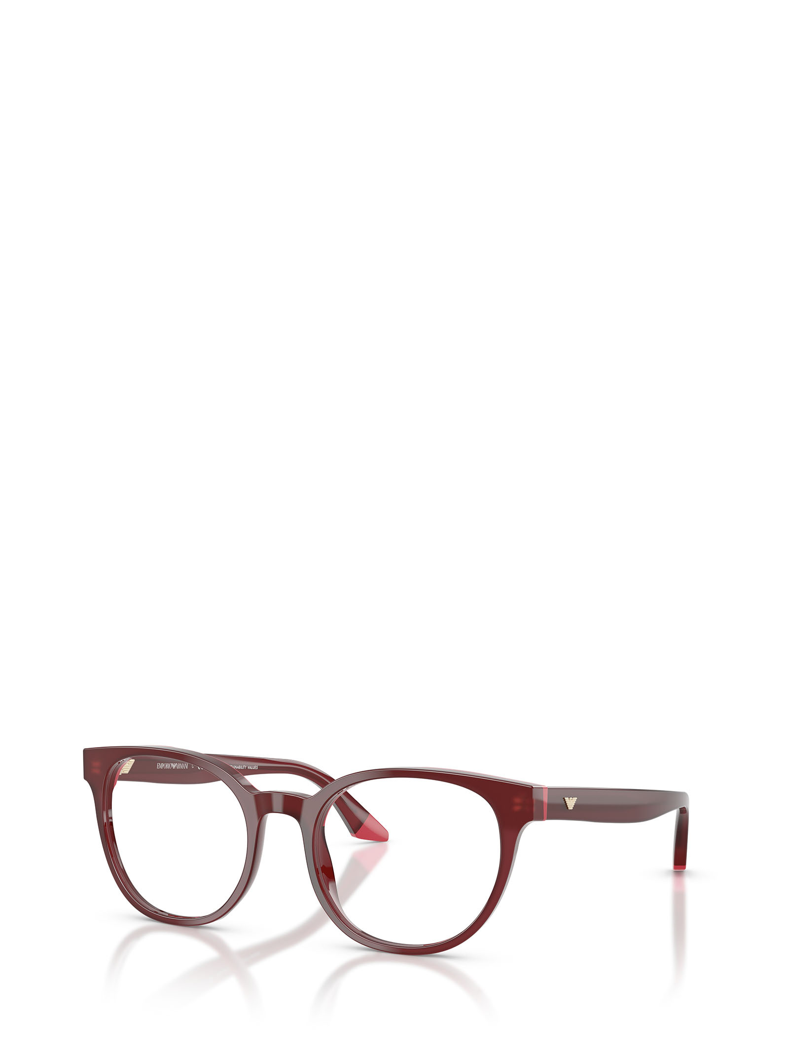 Emporio Armani Full-frame Plain Glasses In Burgundy