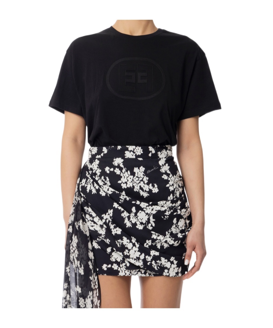 Elisabetta Franchi Short-sleeved T-shirt In Black