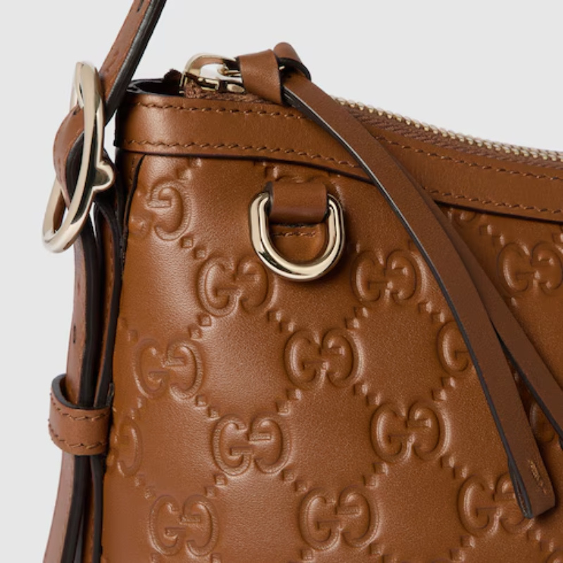 Gucci Gg Emblem Medium Shoulder Bag In Brown