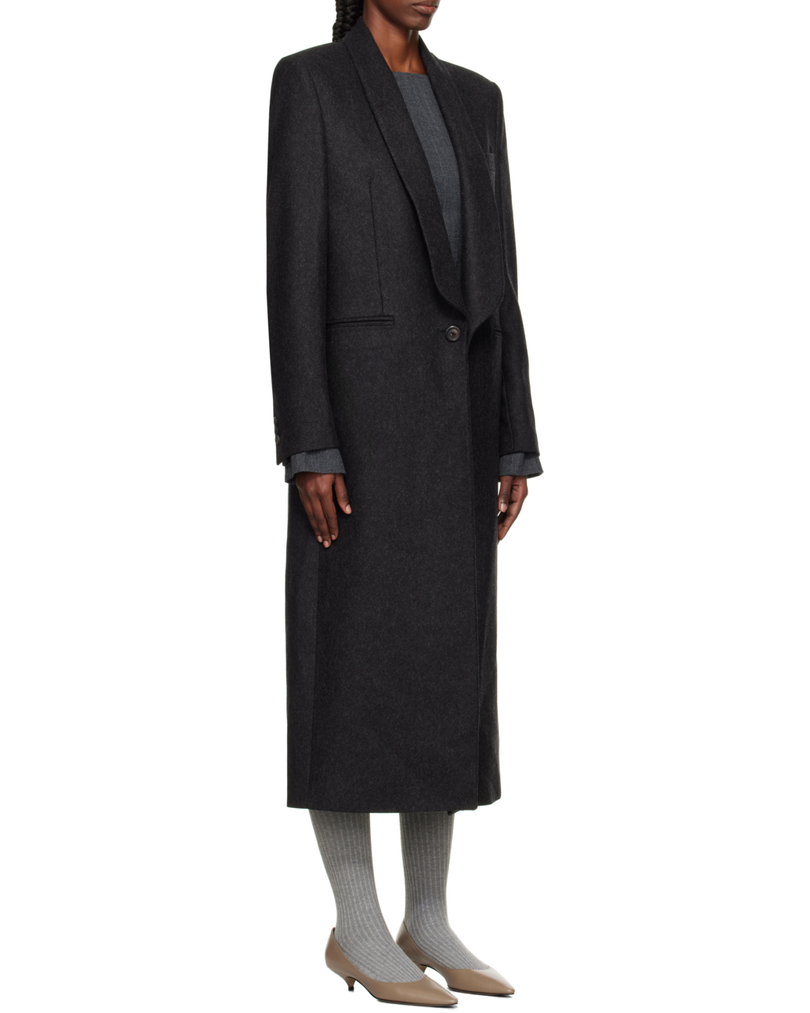 Our Legacy Long Water-repellent Wool Supper Coat In Black