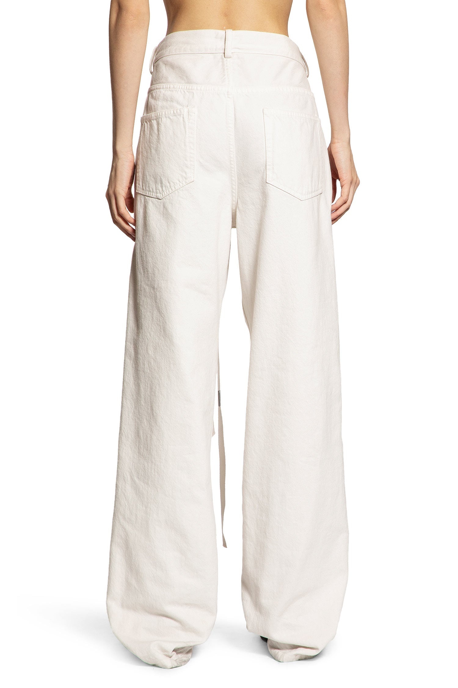 Ann Demeulemeester Belted Jeans In White