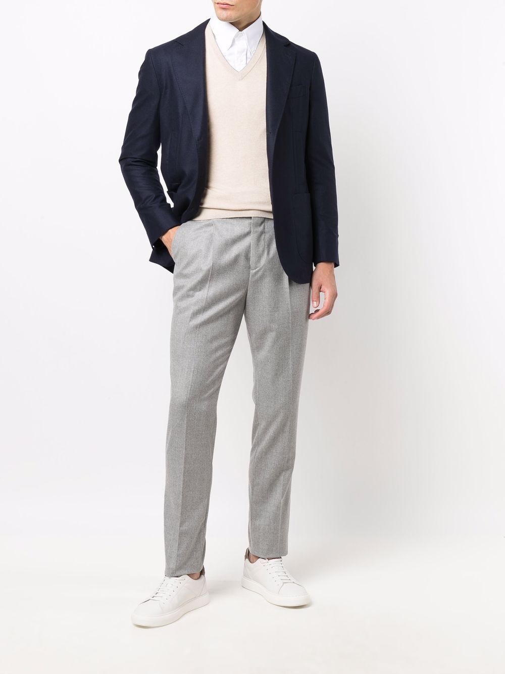 Brunello Cucinelli Pleat-detail Tailored Trousers In Gray