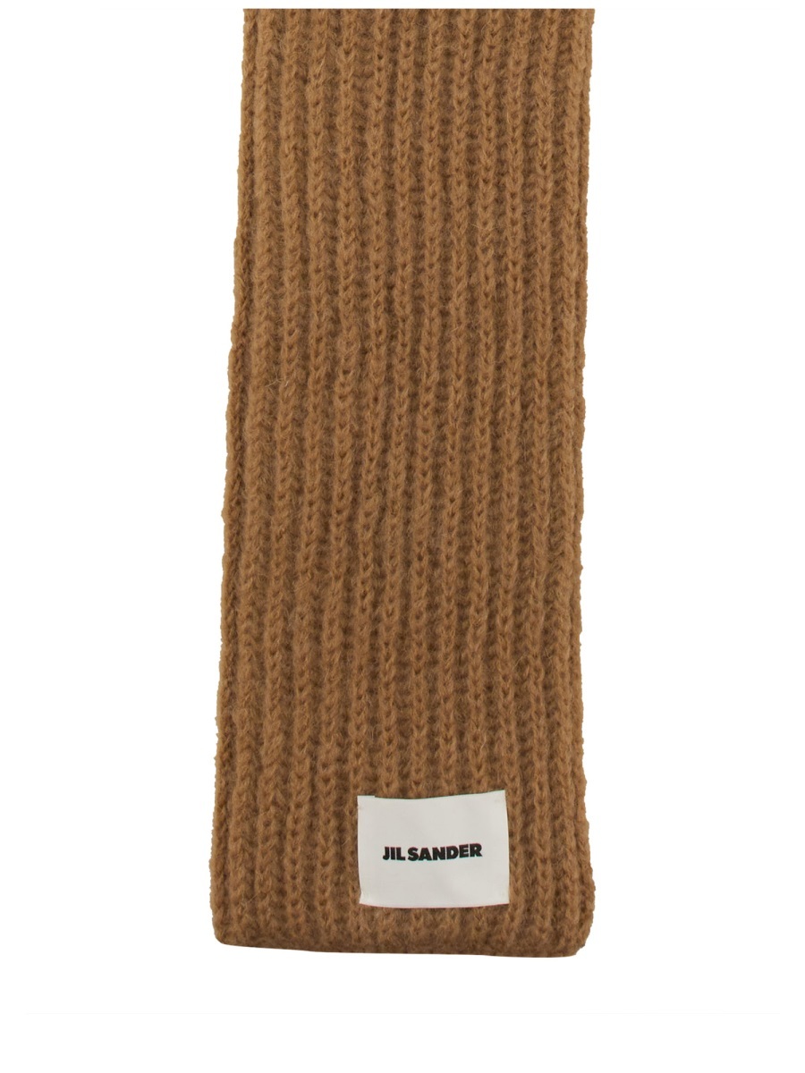 Jil Sander Scarf With Logo In Brown