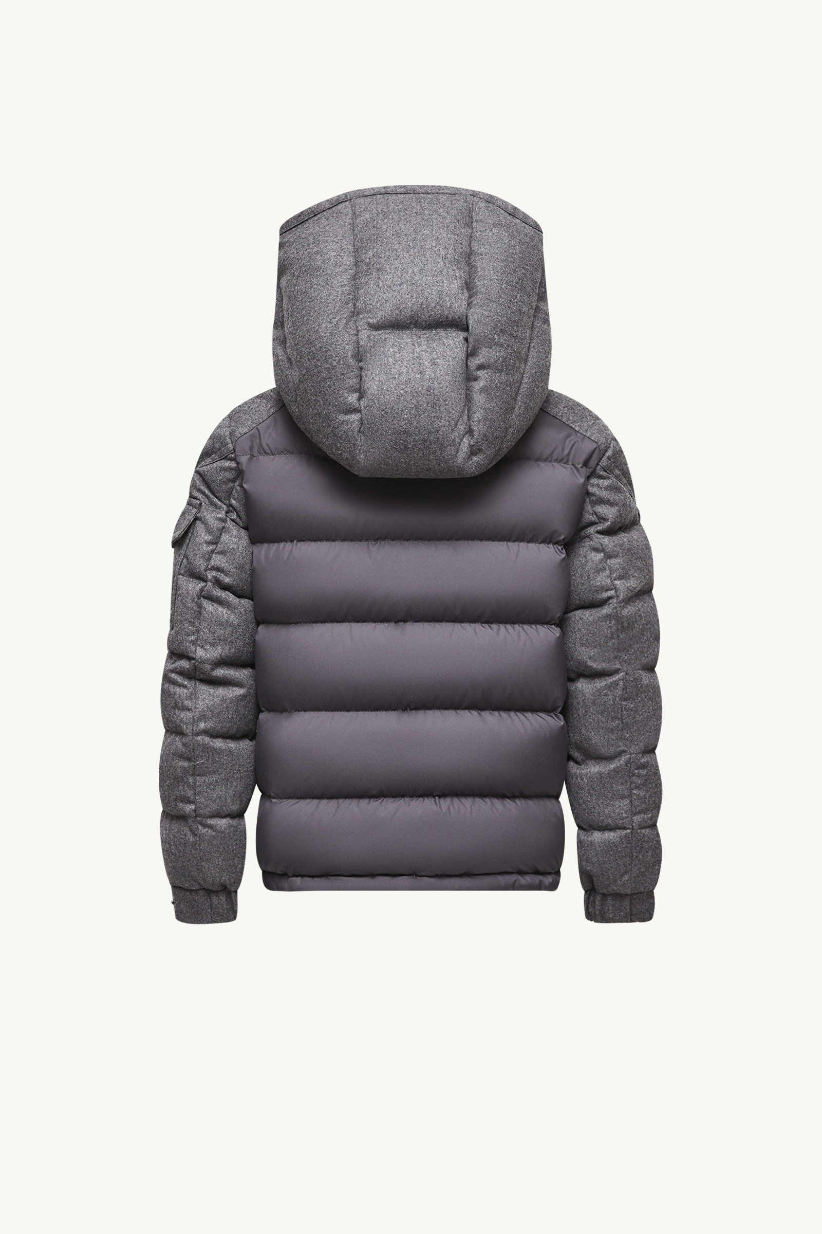 Moncler Montgenevre Hooded Wool Down Jacket In Gray