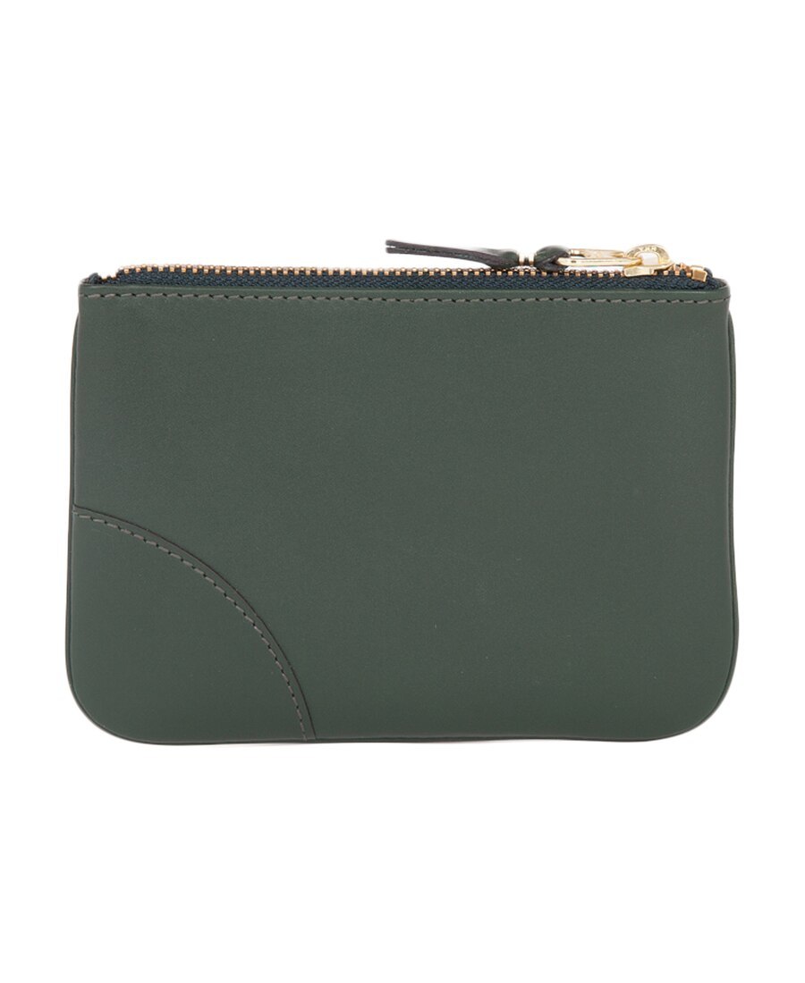 Comme Des Garçons Logo-print Zipped Wallet In Green