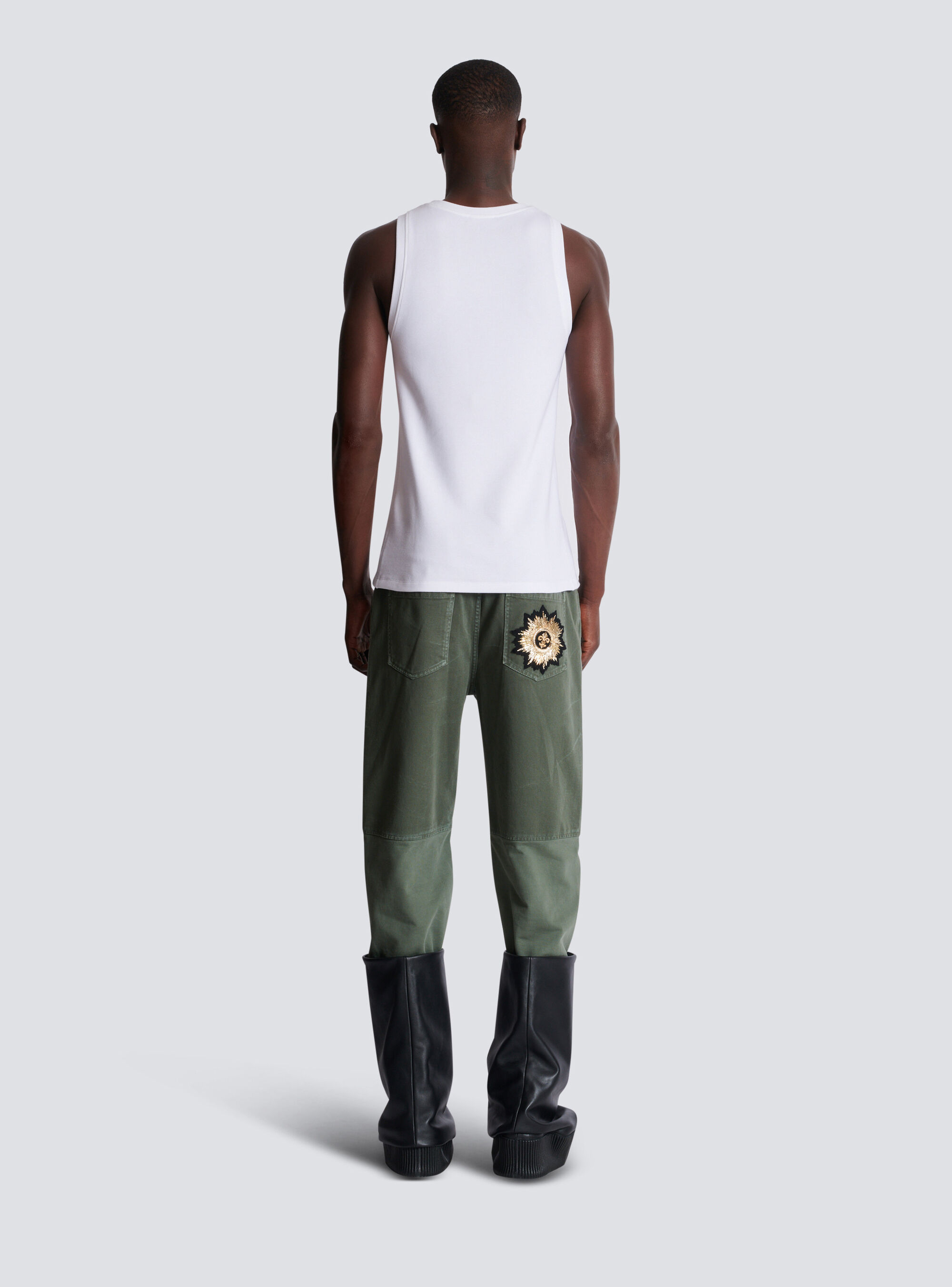 Balmain Logo-embroidered Tank Top In White
