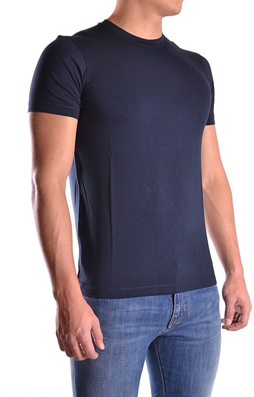 ARMANI COLLEZIONI NAVY BLUE ROUND-NECK T-SHIRT