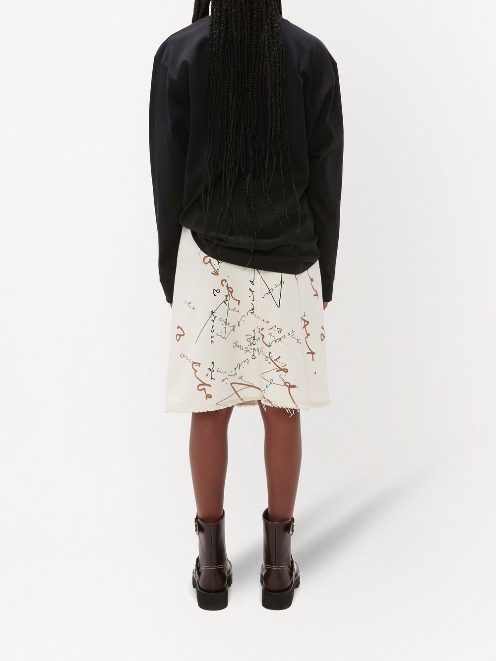 Jw Anderson Oscar Wilde Capsule White Denim Midi Skirt In White