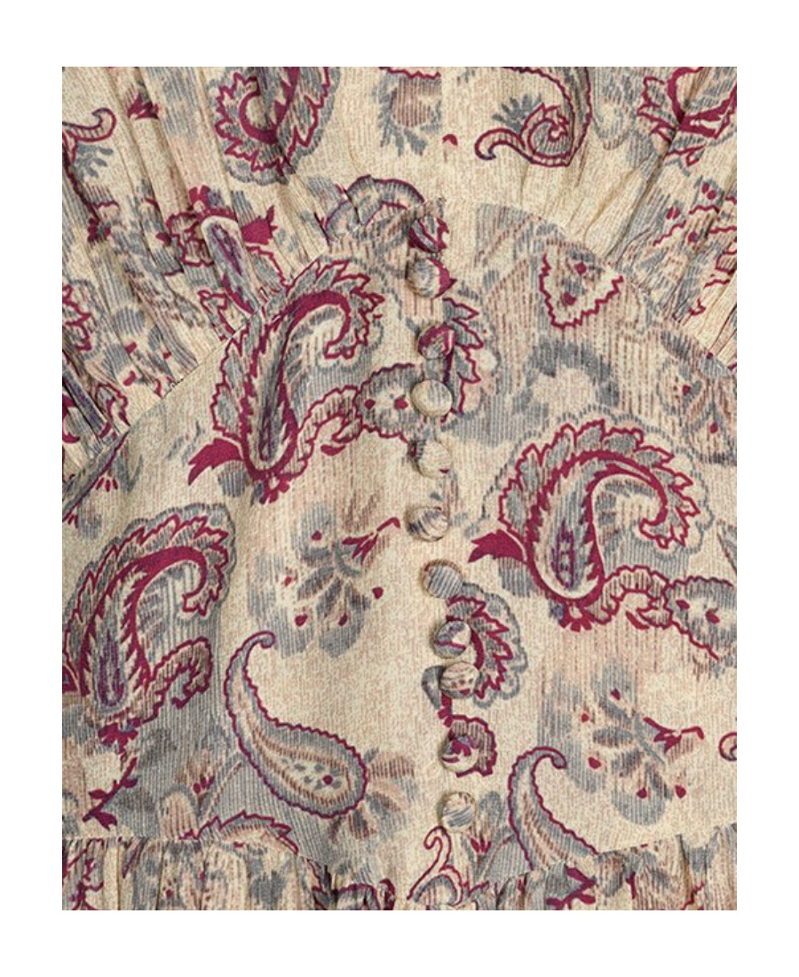 Isabel Marant Myrala Paisley-print Midi-length Dress In Nude