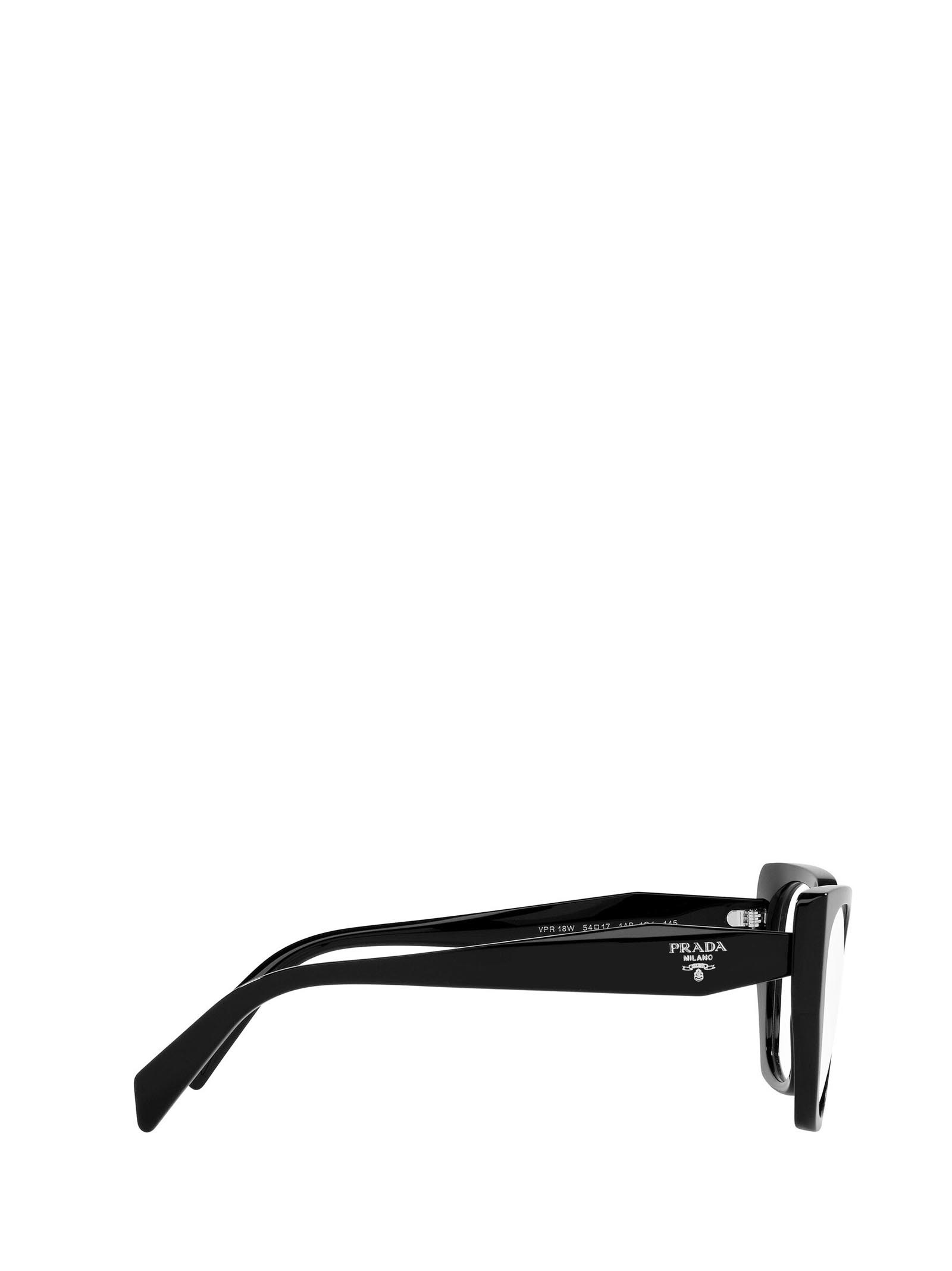 Prada Logo-engraved Cat-eye Glasses In Black