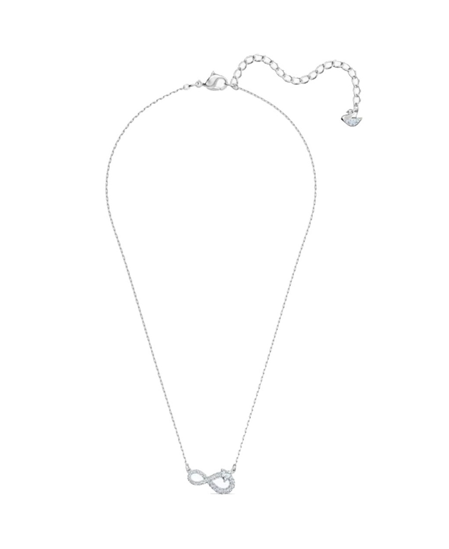 Swarovski Women's White Endless Symbol Necklace 5520576 In Gray