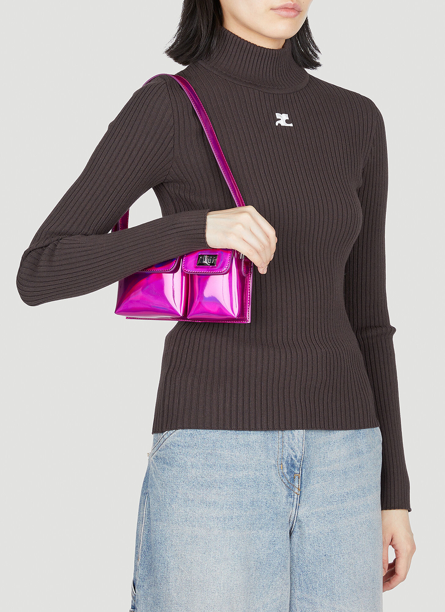 By Far Baby Billy Iridescent Lac Shoulder Bag In Purple