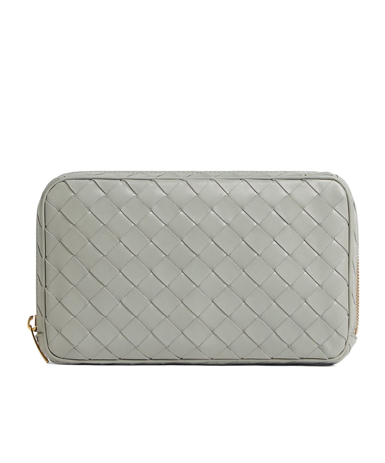 Bottega Veneta Medium Intreciato Clutch In Gray