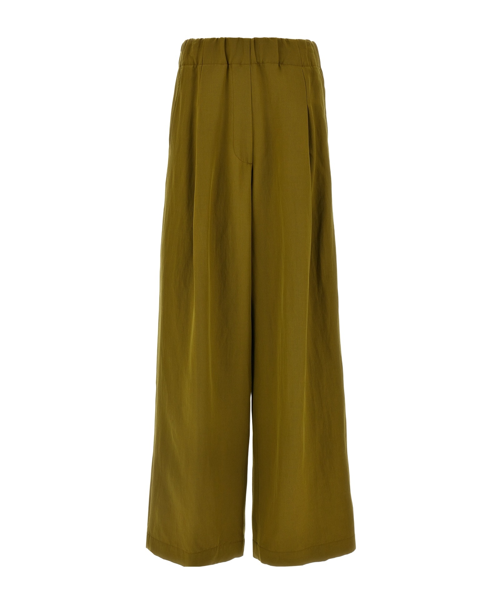 Dries Van Noten Trousers Wide Leg Elastic Waistband In Green