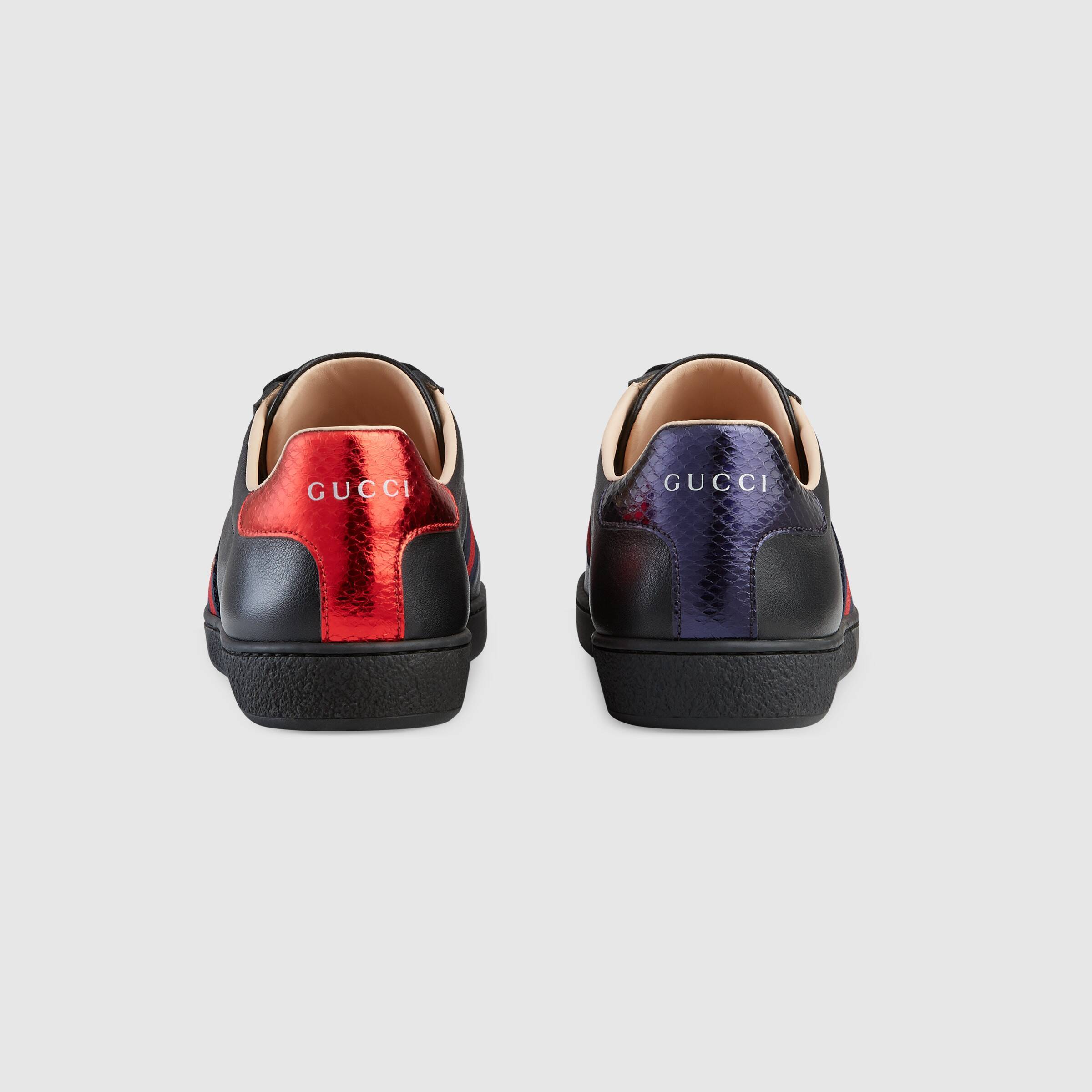 Gucci Ace Series Of Embroidered Sneakers In Black