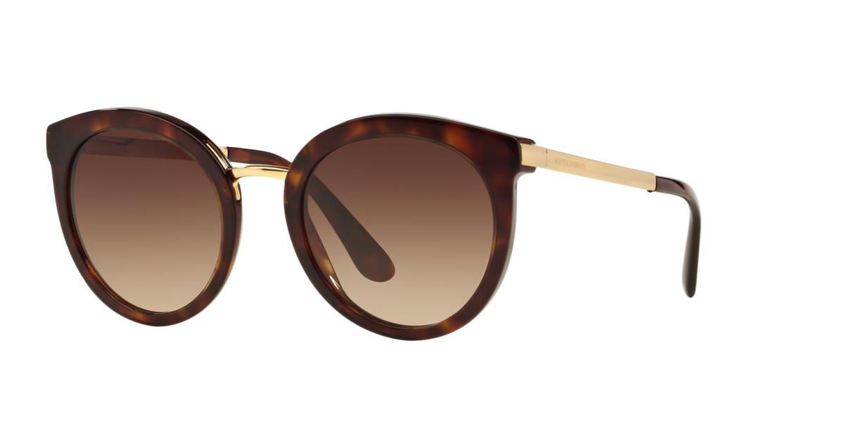 Dolce & Gabbana Tortoiseshell Round-frame Sunglasses In Brown