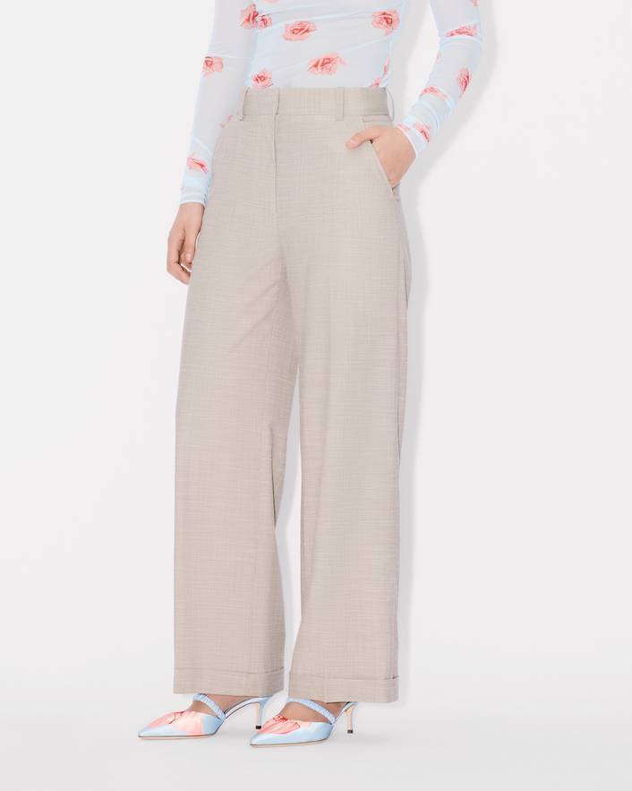 Kenzo Wide-leg Tailored Trousers In Nude