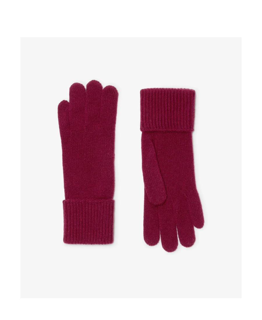 Burberry Ekd-embroidered Cashmere-blend Gloves In Red